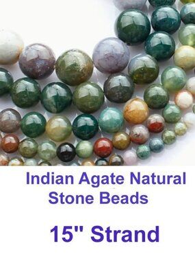Natural Indian Agate Beads   15" Strand